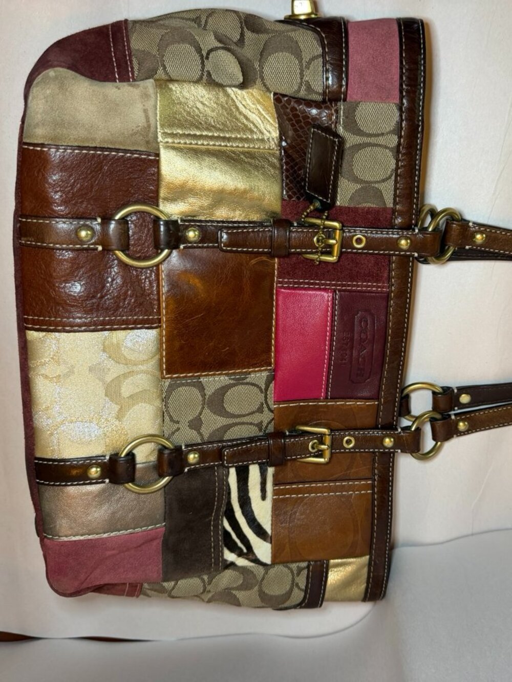 Coach Holiday Patchwork Tote